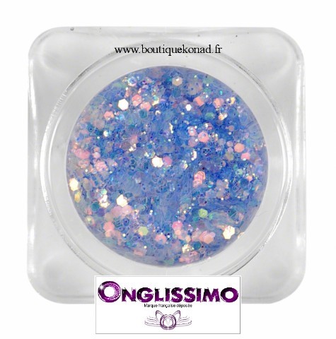 Poudre flakies scintillante 3d lilas déco des ongles