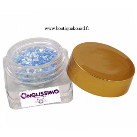 Poudre flocon scintillante lilas pour déco des ongles