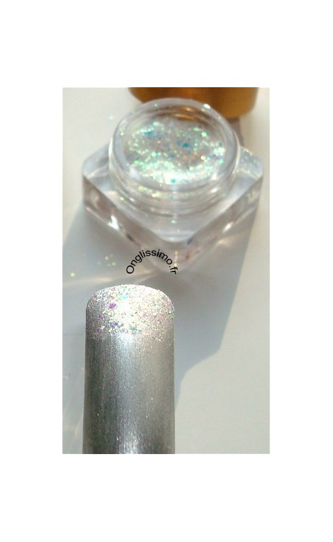Poudre scintillante 3 D blanche holo