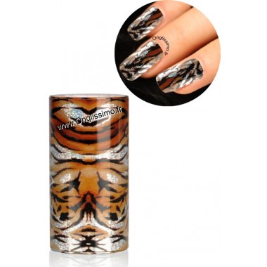 Foil nail art effet tigre