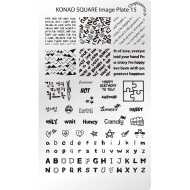 Plaque Konad Stamping Nail Art SQ15 Ecriture