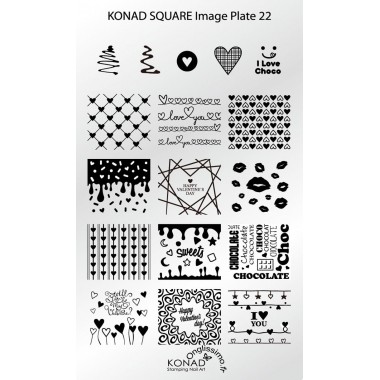 Plaque Konad Stamping Nail Art SQ22 st valentin