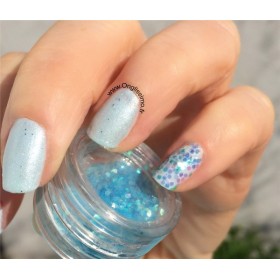 Paillettes libres turquoise reflet holo pour nail art