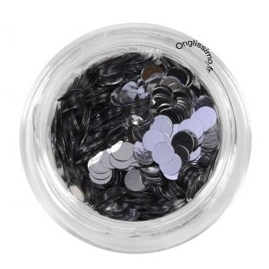 Confettis xl argent pour décor nail art