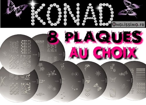 Stamping Lot de 8 plaques Konad au choix AJOUTER
