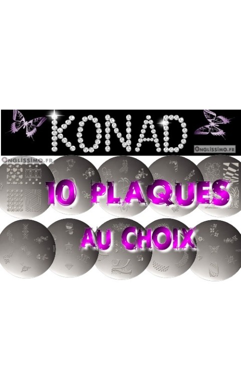 Konad stamping 10 plaques au choix AJOUTER