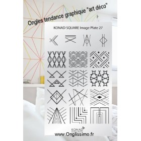 Stamping Plaque Konad SQ27 art déco