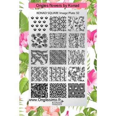 Stamping Plaque SQ32 flowers by Konad