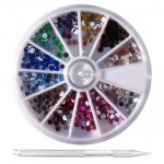 Strass ronds taille 3mm 12 couleurs + stick