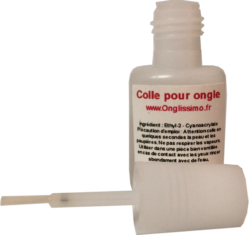 Colle avec pinceau pour ongles collage tips