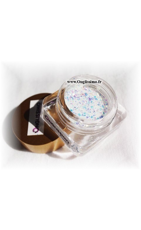 Poudre scintillante 3 D blanche holo