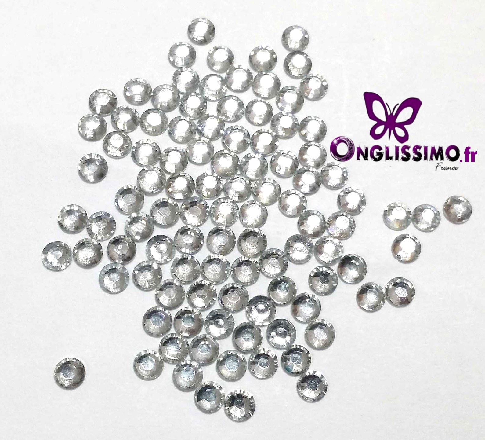Strass argentés transparent