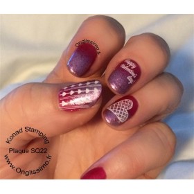 Plaque nail art Konad Stamping SQ22