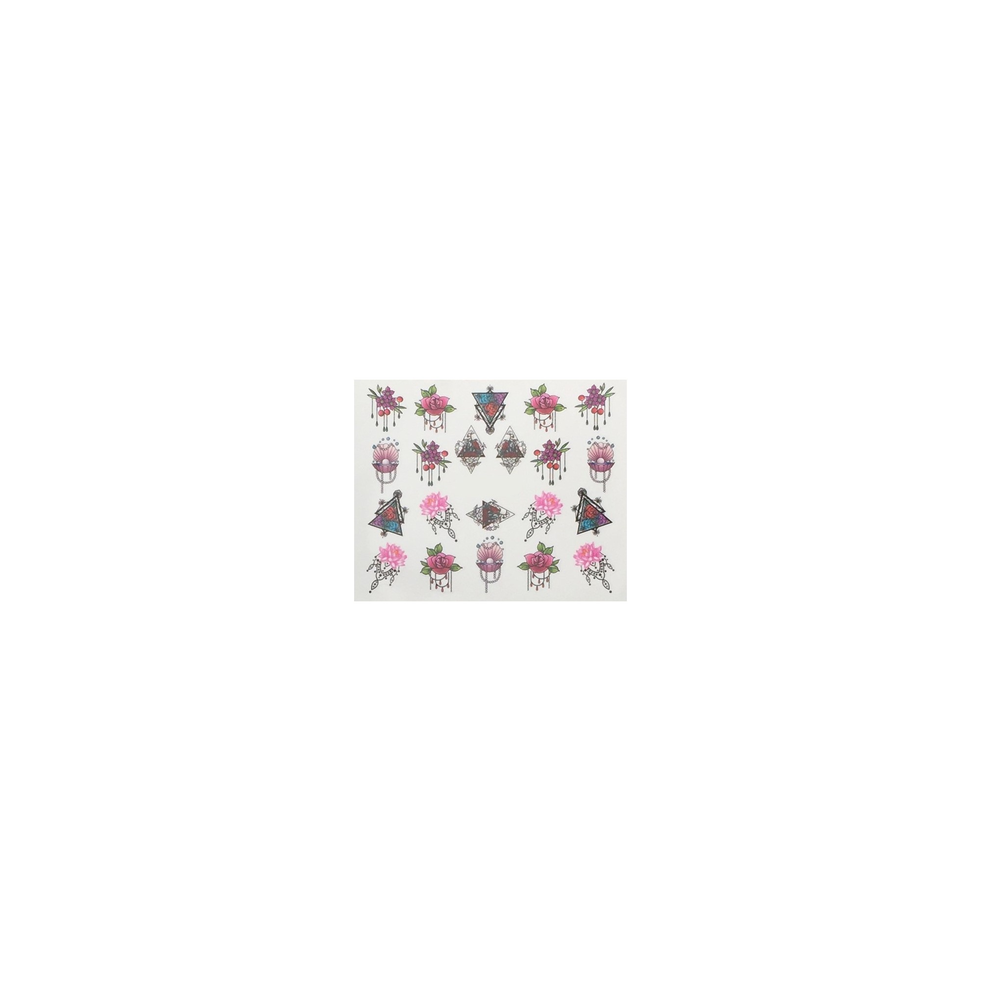 Water Decal roses et coquillages Water Decal roses et coquillages