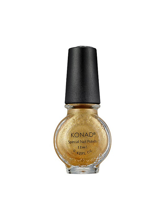 Stamping vernis Konad nail art Powdery Gold