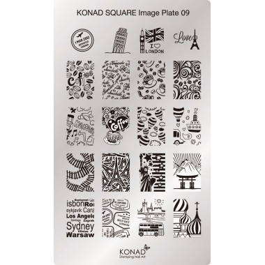 Plaque Konad Stamping Nail Art 9 voyage