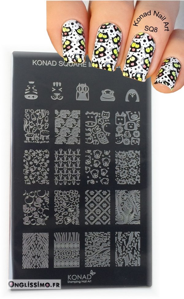 Stamping Plaque Konad Nail Art animaux 8
