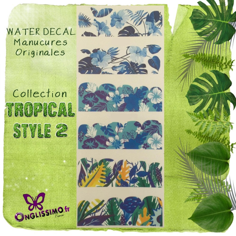 Water Decal Tropical 2 pour nail art Water Decal Tropical 2 pour nail art