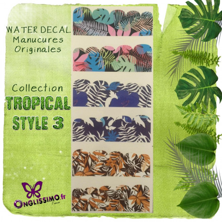 Water Decal Tropical 1234 pour nail art