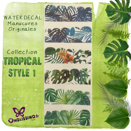 Water Decal Tropical 1234 pour nail art