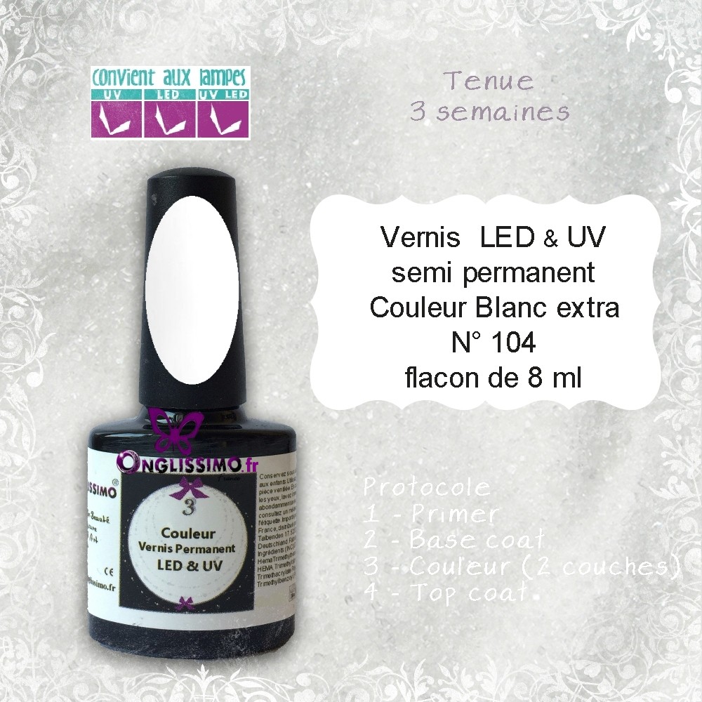 Vernis semi Permanent White ref104