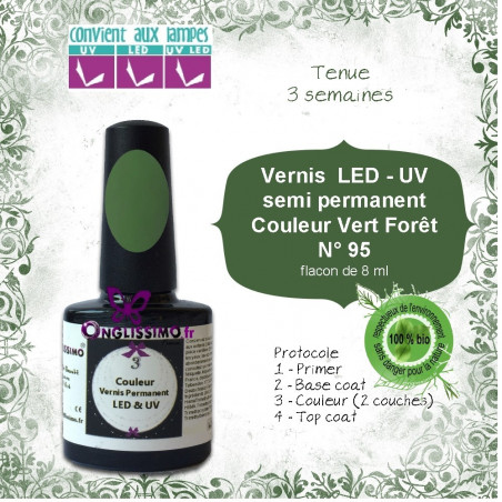 Vernis semi Permanent Vert Forêt ref95