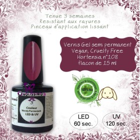 Vernis gel semi Permanent Vegan 108 Hortensia