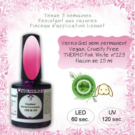 Vernis semi Permanent thermo white pink 123