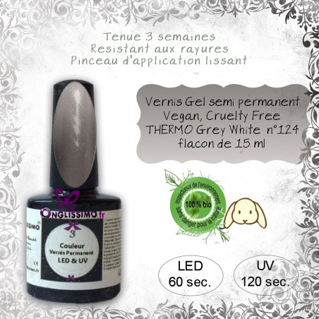 Vernis semi Permanent Thermo Grey White 124