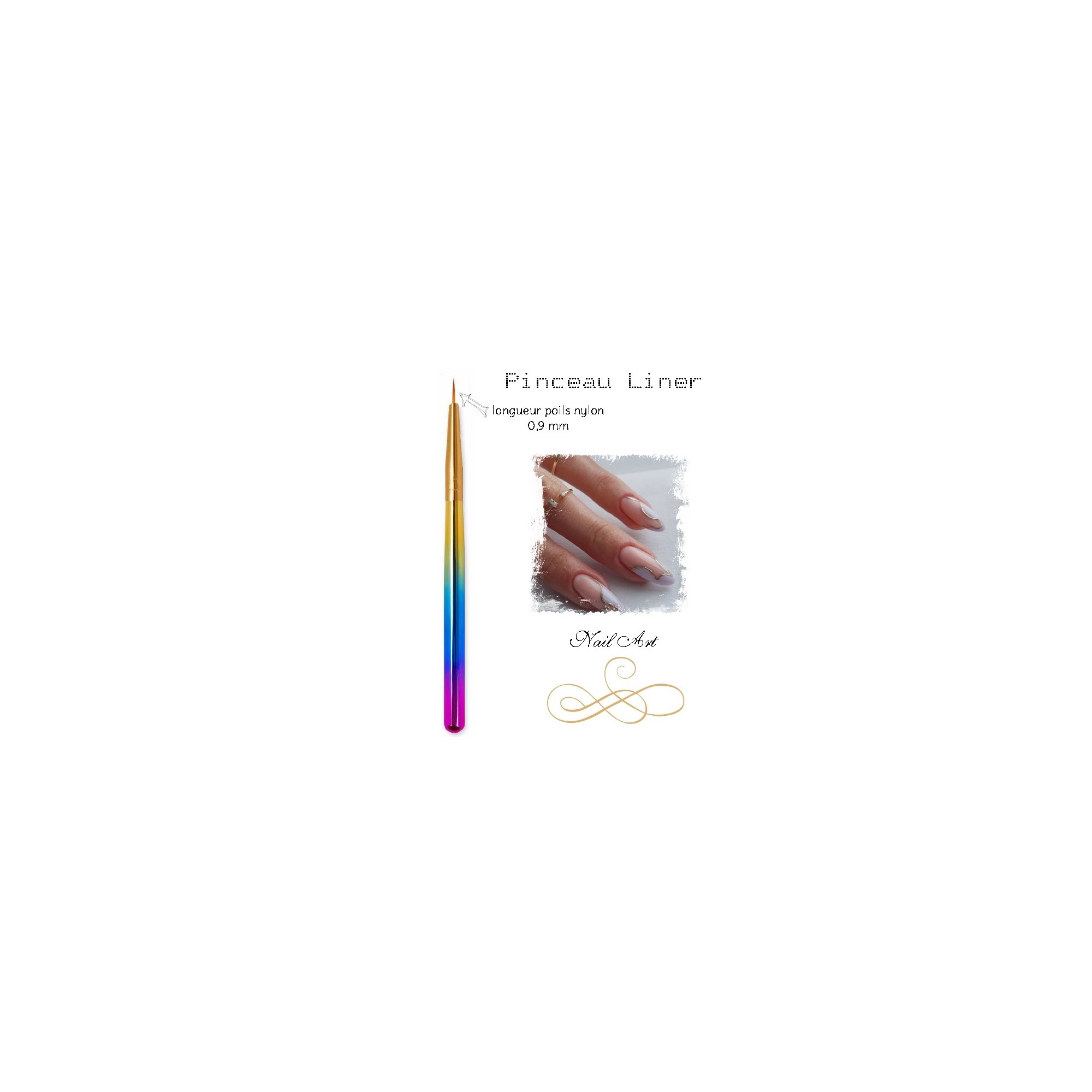 Pinceau Liner extra fin 9mm nail art Pinceau Liner extra fin 9mm nail art