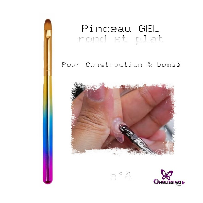 Pinceau gel arrondi et plat taille 4