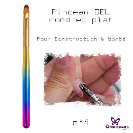 Pinceau gel arrondi et plat taille 4