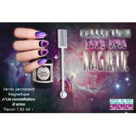 Vernis Permanent Cat eyes Orion violet/rose+aimant ref120