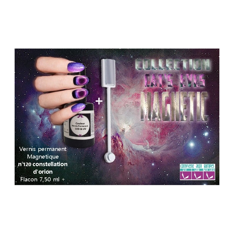 Vernis Permanent Cat eyes 120 Orion violet/rose+aimant