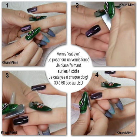 Vernis Permanent Cat eyes 119 Licorne rose/vert+aimant