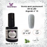 Vernis Semi Permanent argenté LED UV ref13