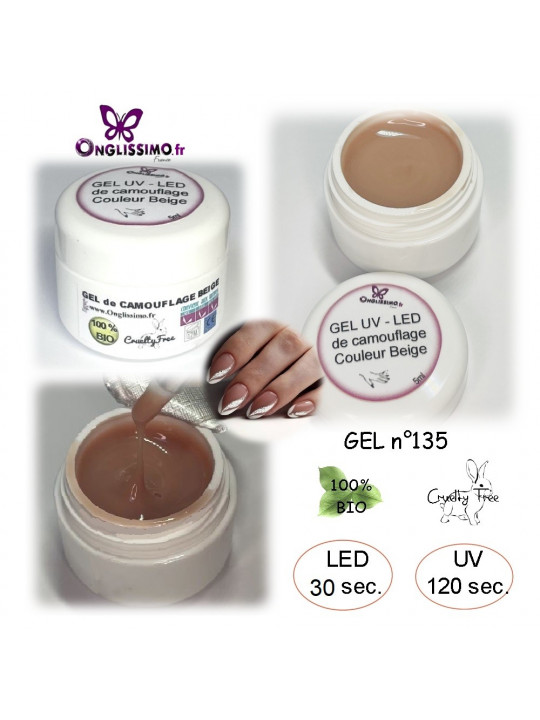 Gel de camouflage couleur Beige UV-LED 135