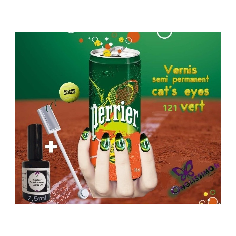 Vernis Permanent Cat eyes 121 vert/jaune + aimant