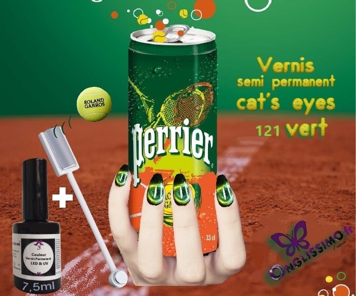 Vernis Permanent Cat eyes 121 vert/jaune + aimant