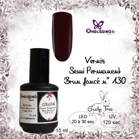 Vernis Semi Permanent UV LED Brun foncé n°130