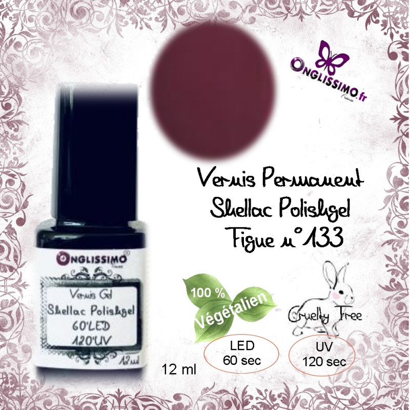 Vernis Permanent Shellac Polishgel 133 Figue de 12ml