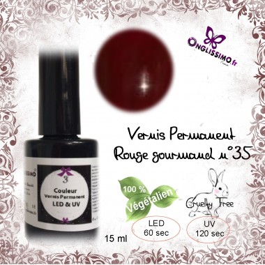 Vernis Semi Permanent Led Uv Rouge gourmand 35