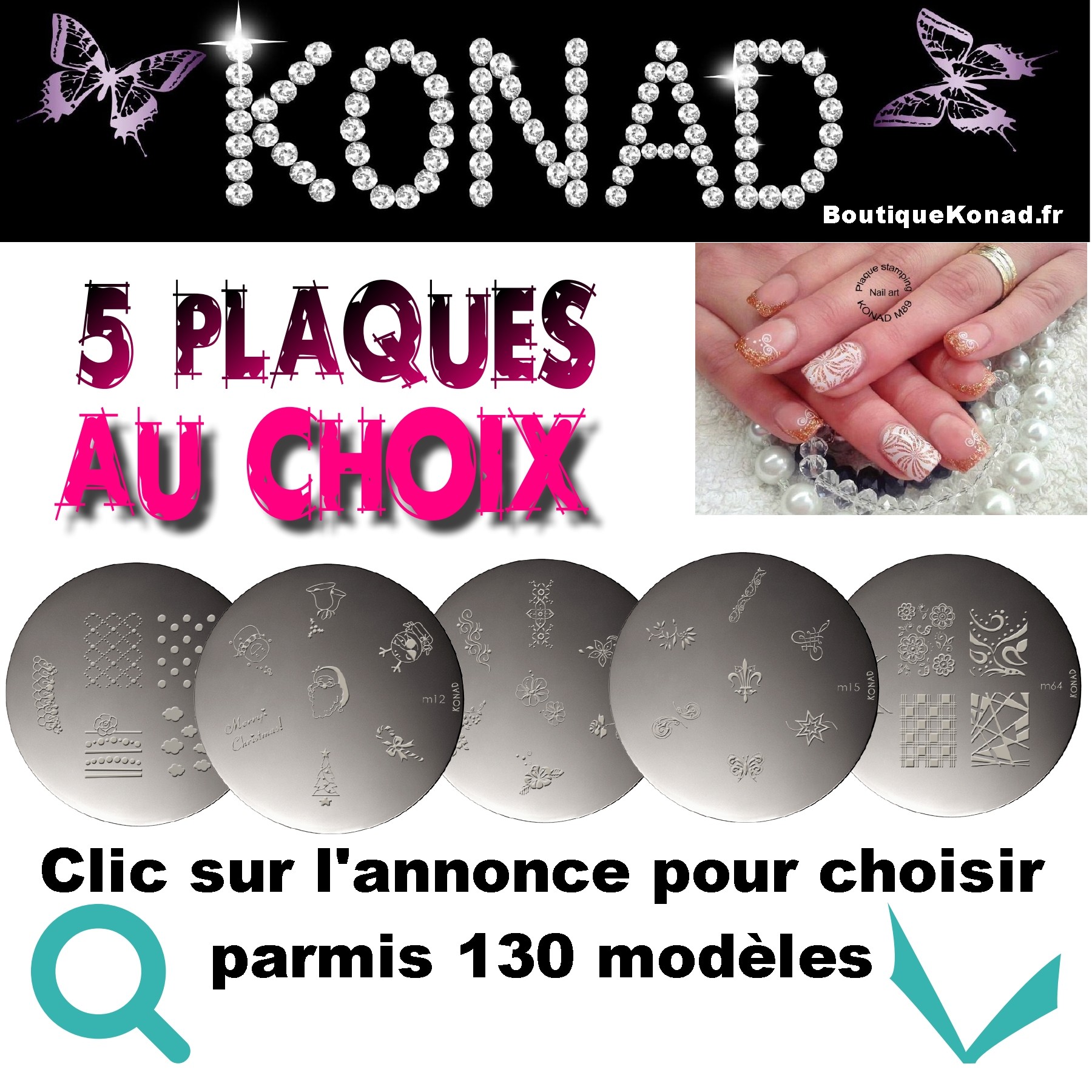 Stamping Konad Lot de 5 plaques au choix AJOUTER