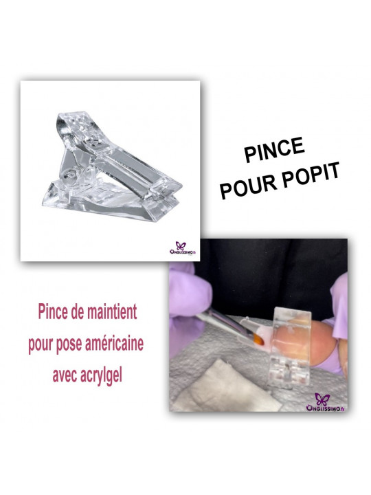 Pince transparente pour popit d'ongle