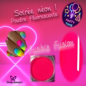 Poudre fluorescente néon Nail art Fushia Fusion