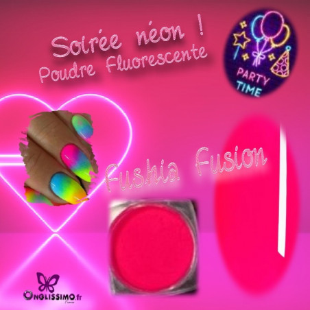 Poudre fluorescente néon Nail art Fushia