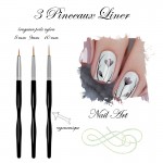 3 Pinceaux Liner extra fin 8-9-10mm nail art
