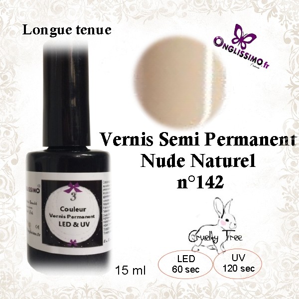 Vernis Semi Permanent UV LED Nude Naturel 142