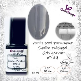 Vernis Permanent Shellac Polishgel 149 Gris gravure 12ml