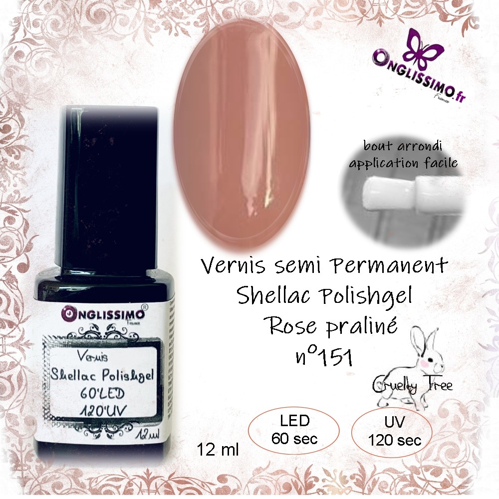 Vernis Permanent Shellac Polishgel 151 Rose praliné